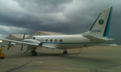 DOE/PNNL G-1 research aircraft carrying aerosol and microphysics payload during CalWater 2011