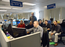 HMT-HPC Winter Weather Experiment participants consider the forecast problem of the day